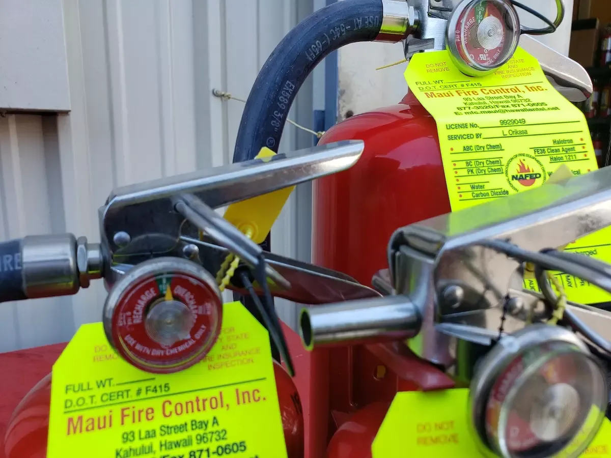 Commercial fire extinguisher from Maui Fire Control