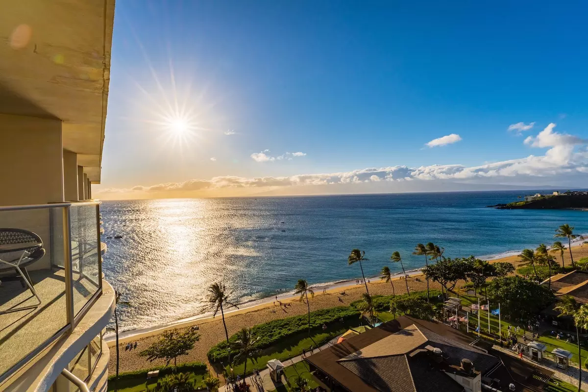 image of Lahaina from a hotel room